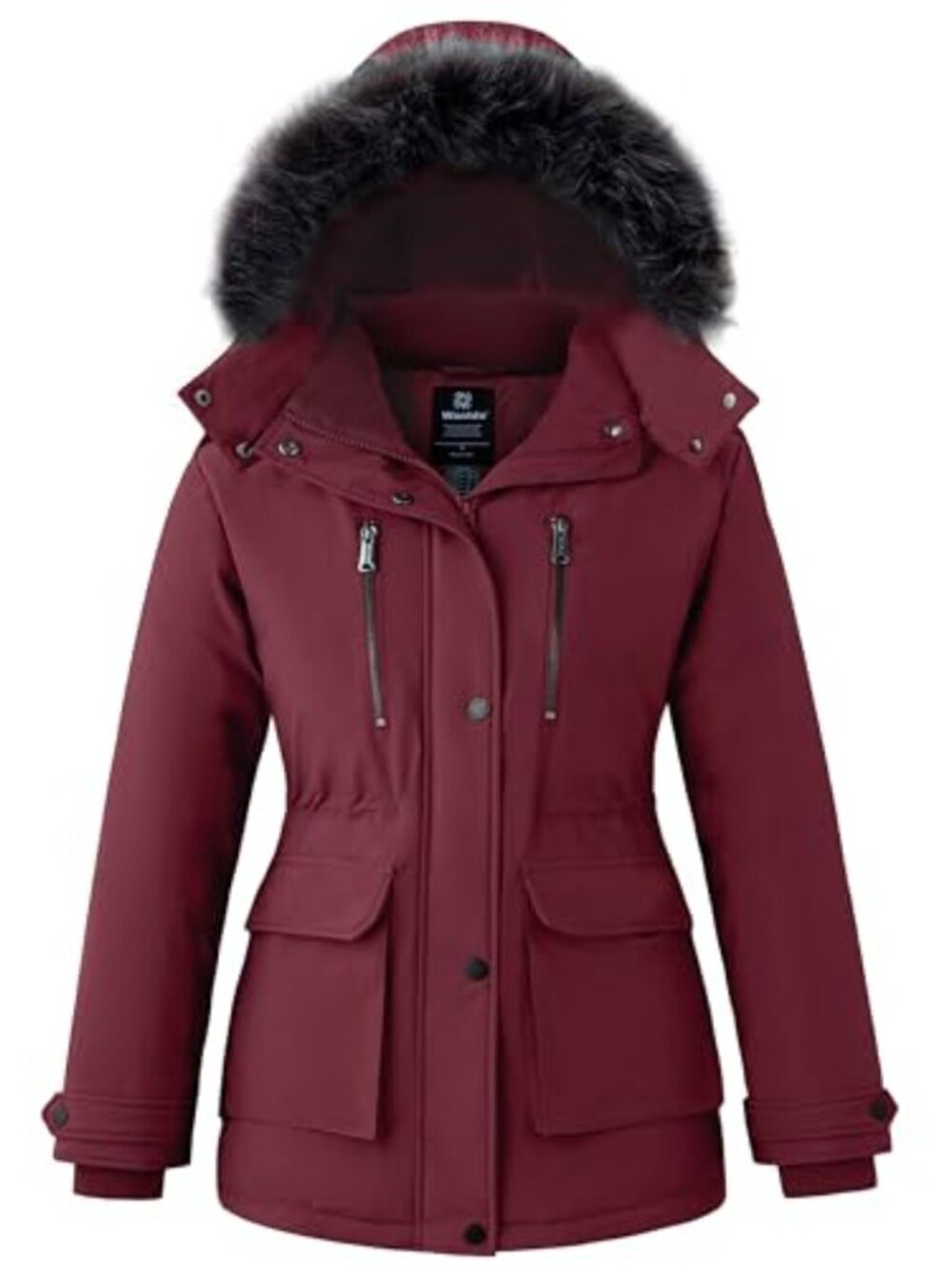 Winter Puffer Jacket with Removable Hood Waterproof Windproof Women's Coat